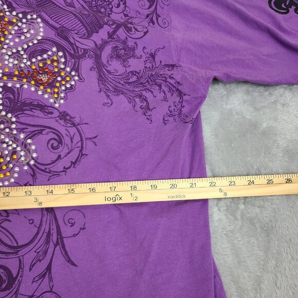 Vintage Y2K Avirex Goth Style Mens T-Shirt Size 2XL Affliction Styled Shirt - Picture 7 of 9